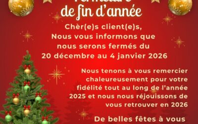 Joyeuses fêtes – Horaires de fermeture